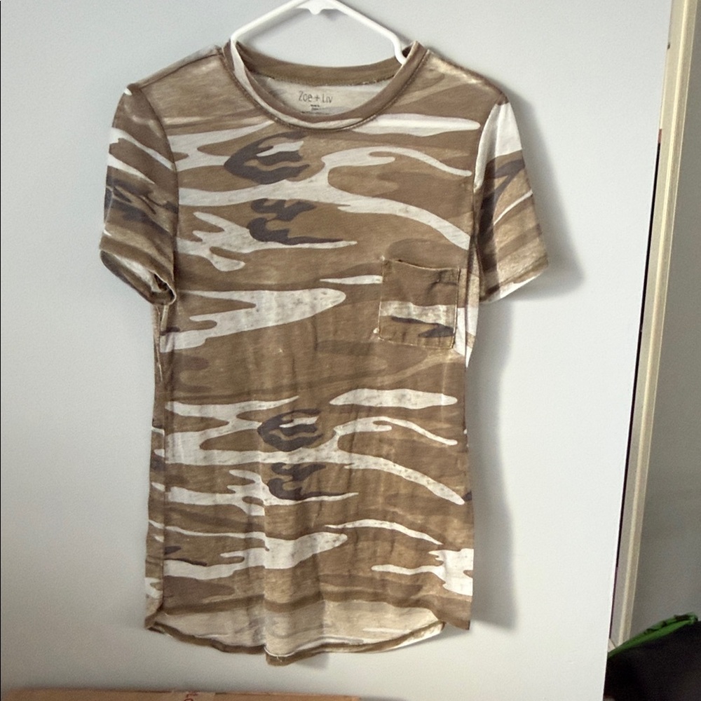 Zoe + Liv Camouflage Short Sleeve Tee